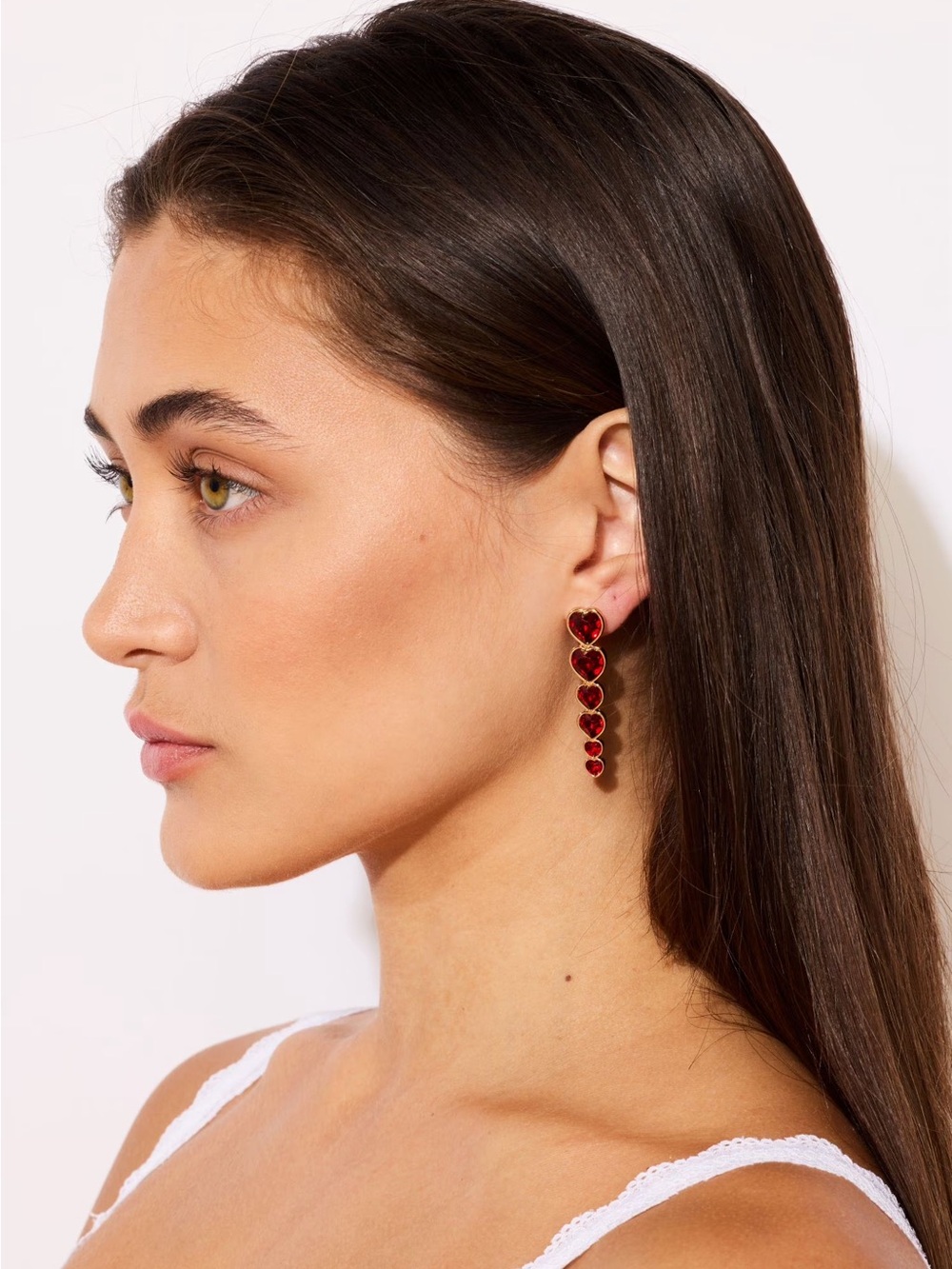 Bella by Bella Thorne - Red Heart Drop Earrings NWT